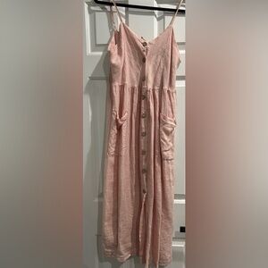 Pink linen sundress never worn.